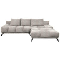 ECKSOFA in Chenille Sandfarben  - Sandfarben/Schwarz, Modern, Textil/Metall (290/182cm) - Hom`in