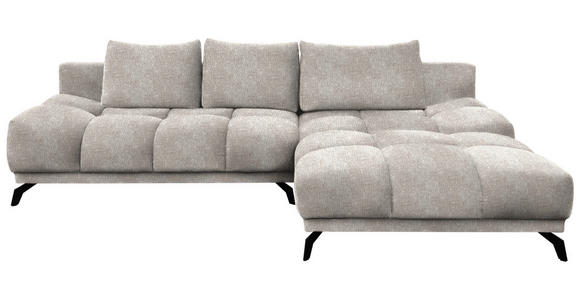 ECKSOFA Sandfarben Chenille  - Sandfarben/Schwarz, MODERN, Textil/Metall (290/182cm) - Hom`in