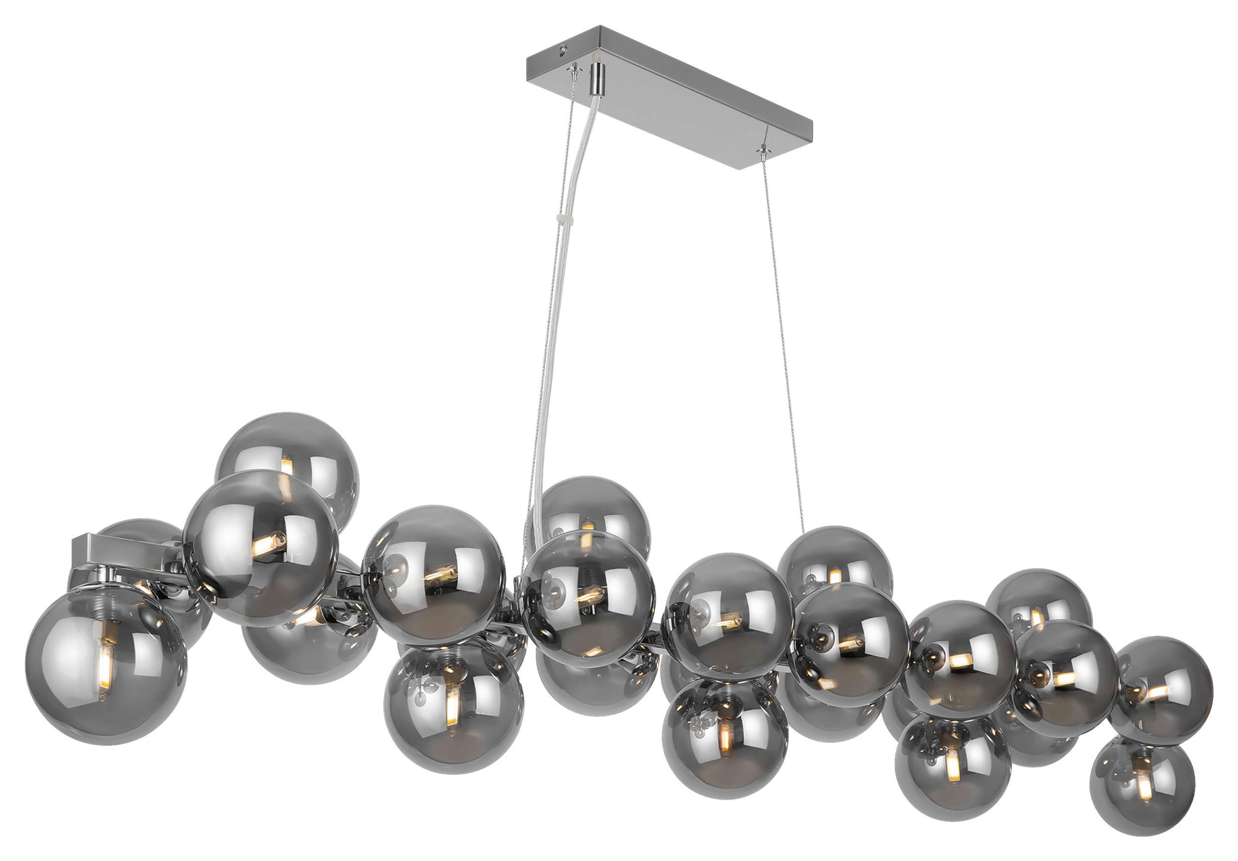 PENDELLEUCHTE 23,8/22,8/123,5 cm - Chromfarben, Trend, Glas/Metall (23,8/22,8/123,5cm) - MAYTONI