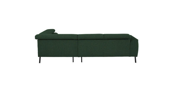 ECKSOFA in Struktur Grün  280/205 cm  - Schwarz/Grün, Design, Textil/Metall (280/205cm) - Xora