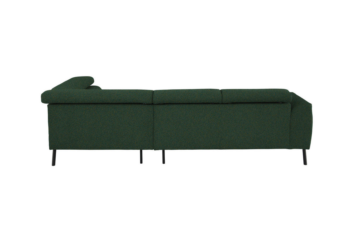 ECKSOFA in Struktur Grün  280/205 cm  - Schwarz/Grün, Design, Textil/Metall (280/205cm) - Xora