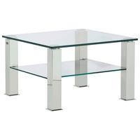 COUCHTISCH Kristallglas 75/75/42,5 cm quadratisch Weiß  - Weiß, Design, Glas/Kunststoff (75/75/42,5cm)