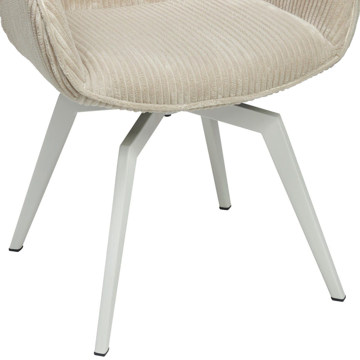 ARMLEHNSTUHL  Sitzfläche 360° drehbar, inklusive Armlehnen Cord  - Beige, MODERN, Textil/Metall (60/84/64cm) - Livetastic