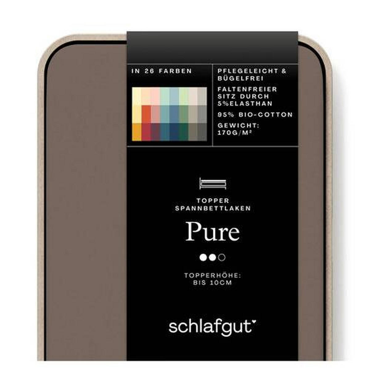 TOPPER-SPANNLEINTUCH 180-200/200-220 cm Jersey  - Taupe, Basics, Textil (180-200/200-220cm) - Schlafgut