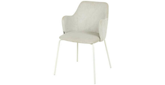 ARMLEHNSTUHL in Eisen Samt - Beige/Creme, Design, Textil/Metall (53/85/58cm) - Novel