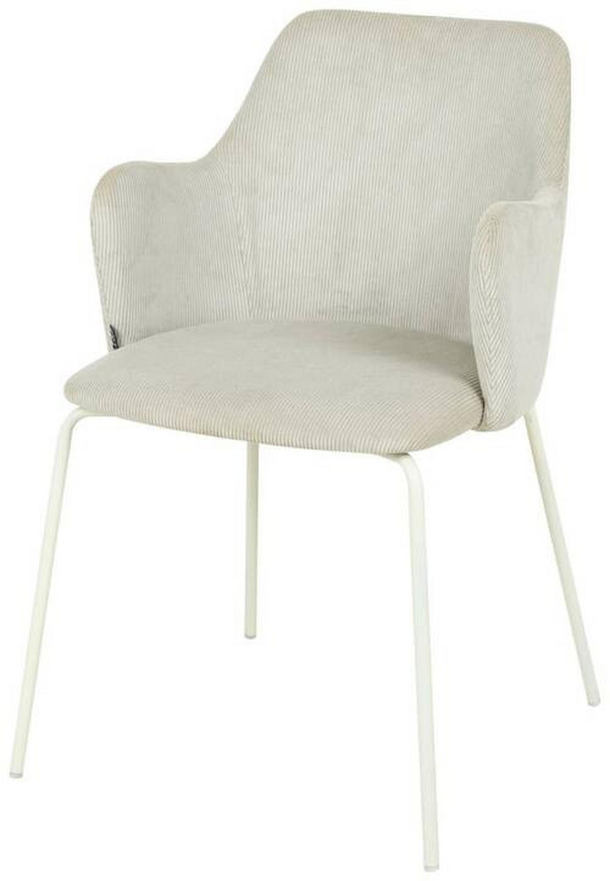 ARMLEHNSTUHL  in Eisen Samt  - Beige/Creme, Design, Textil/Metall (53/85/58cm) - Novel