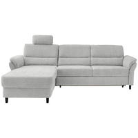 ECKSOFA in Mikrofaser Weiss  - Weiss/Schwarz, Modern, Holz/Textil (176/279cm) - Livetastic