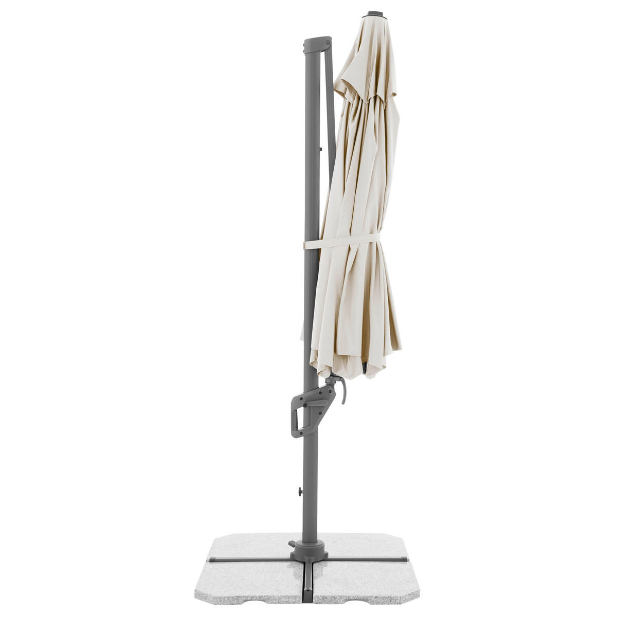 AMPELSCHIRM  350/350 cm  - Anthrazit/Beige, Design, Textil/Metall (350/350cm) - Amatio