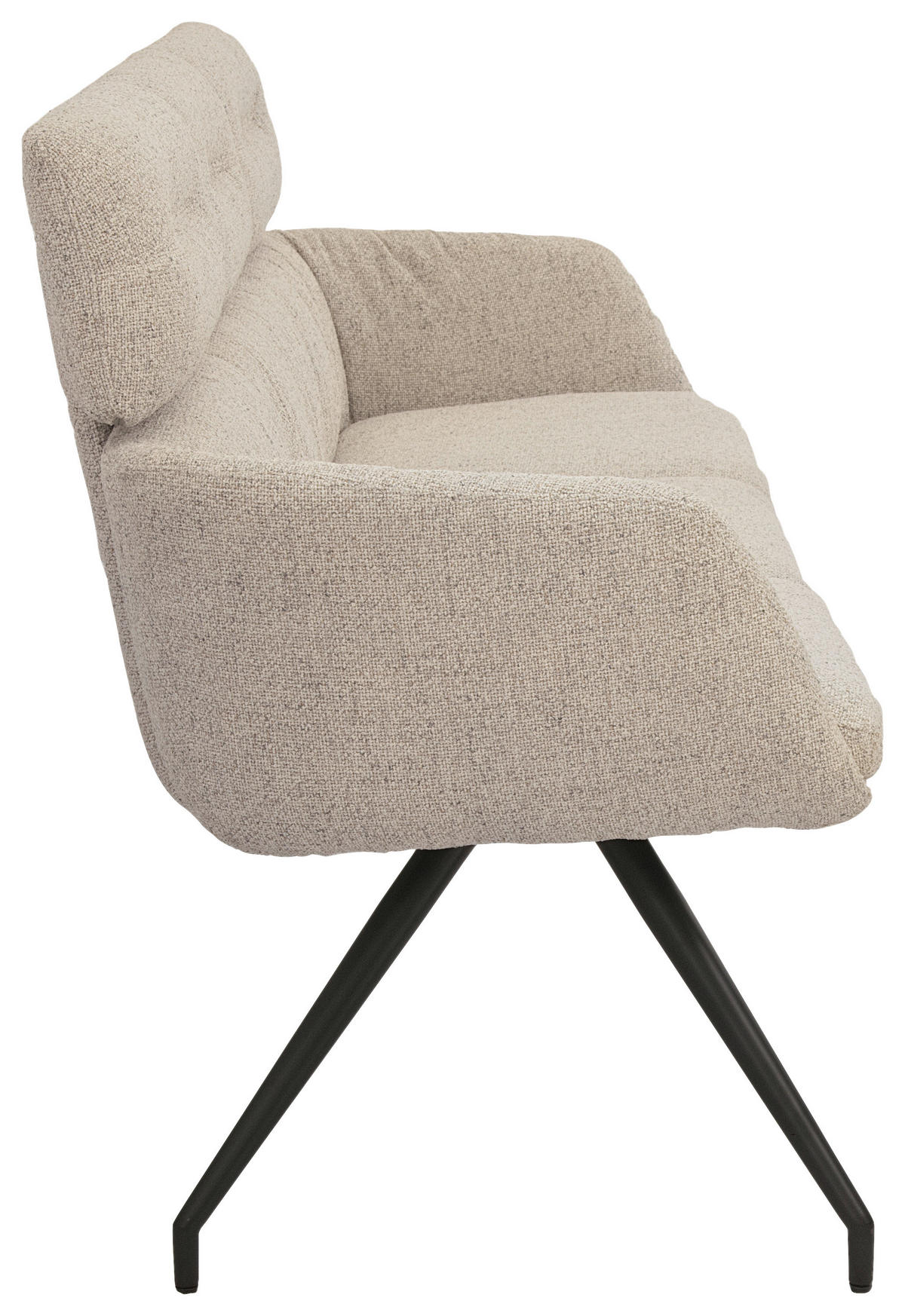 SITZBANK 200/91/70 cm Webstoff Beige, Schwarz  - Beige/Schwarz, Design, Textil/Metall (200/91/70cm) - Dieter Knoll