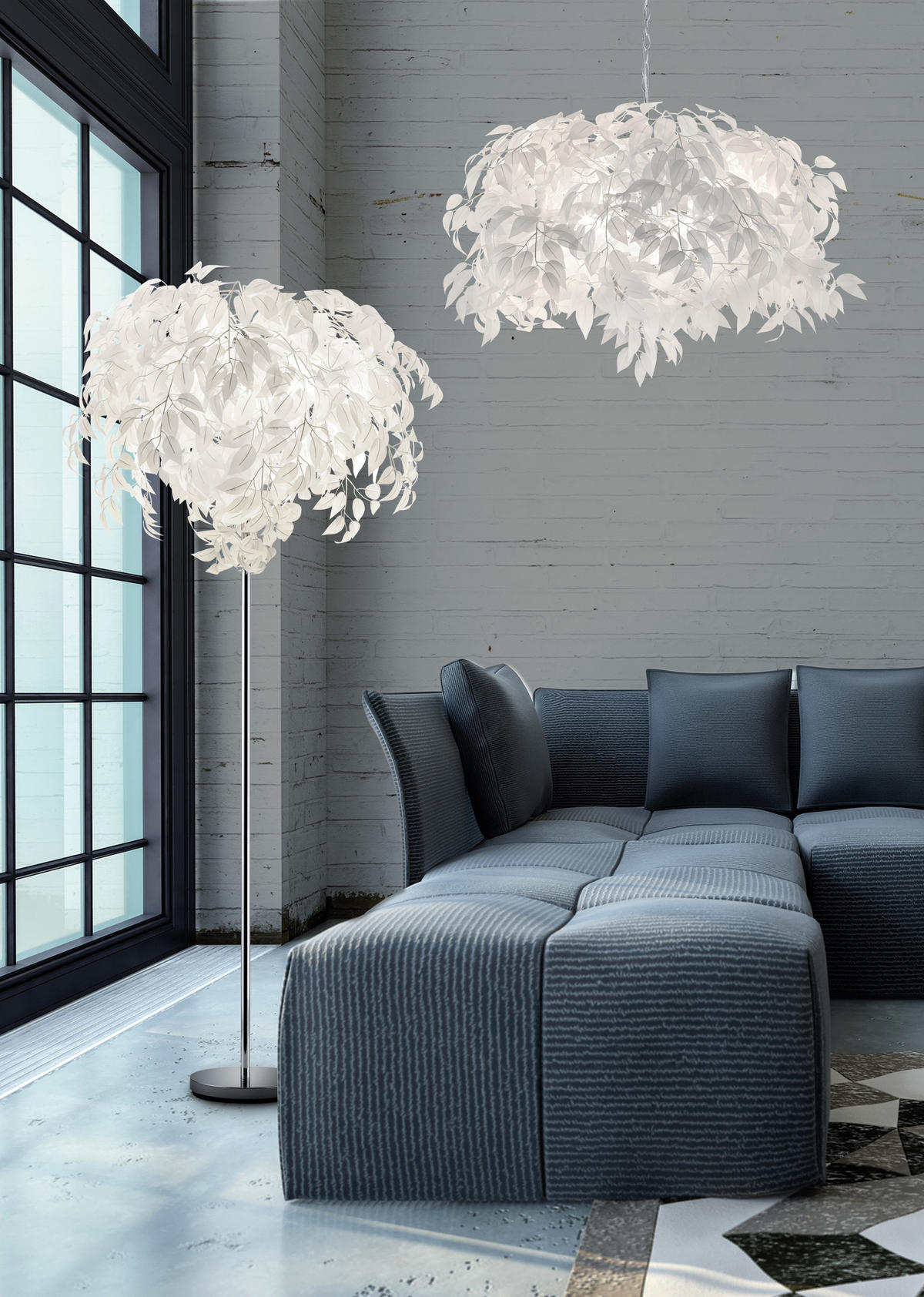 GOLVLAMPA 70/180 cm    - vit/kromfärg, Trend, metall/plast (70/180cm)