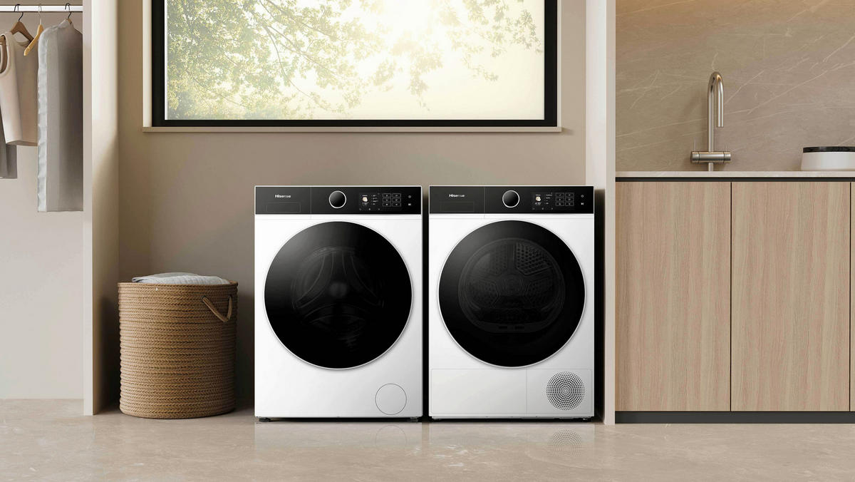 WASCHTROCKNER WD5I1045BWQ  - Schwarz/Weiß, Basics, Glas/Kunststoff (59,5/84,5/55cm) - Hisense