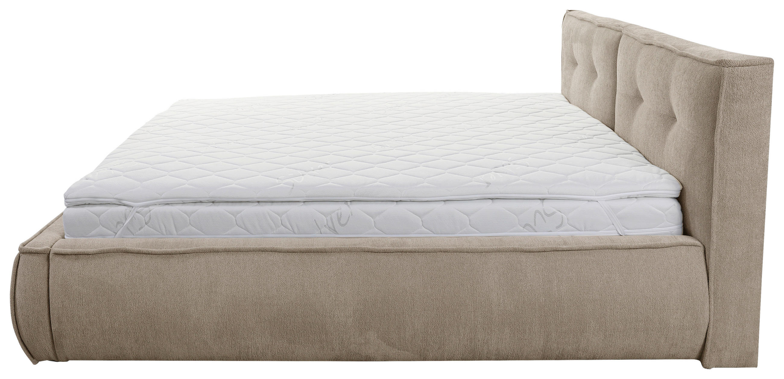 POLSTERBETT Lattenrost 180/200 cm  in Hellbraun  - Hellbraun/Beige, LIFESTYLE, Holz/Textil (180/200cm) - Livetastic