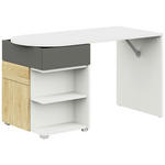 JUGENDSCHREIBTISCH 140/60/72,5 cm  - Graphitfarben/Weiß, Basics, Holzwerkstoff (140/60/72,5cm) - Cantus
