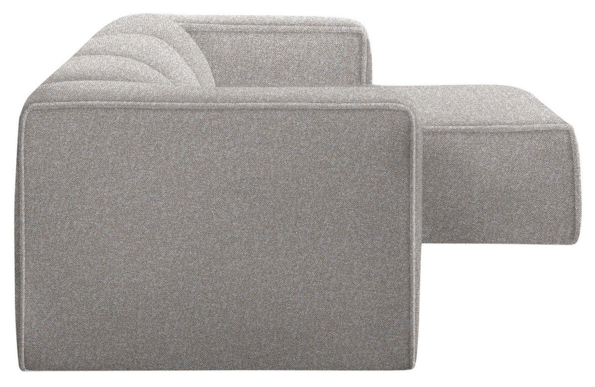 ECKSOFA in Webstoff Graubraun  - Graubraun/Schwarz, Design, Kunststoff/Textil (332/163cm) - Stylife