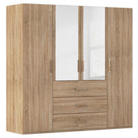 DREHTÜRENSCHRANK 201/197/60 cm 4-türig Sonoma Eiche  - Sonoma Eiche, Design, Glas/Holzwerkstoff (201/197/60cm) - Novel