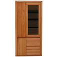 VITRINE in massiv Eiche Kernbuche - Kernbuche/Grau, KONVENTIONELL, Glas/Holz (98/204/38cm) - Voleo