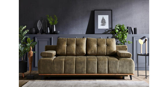 SCHLAFSOFA in Webstoff Braun  - Schwarz/Braun, Design, Holz/Textil (206/77-87/102cm) - Novel