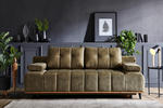 SCHLAFSOFA Webstoff Petrol  - Petrol/Schwarz, Design, Holz/Textil (206/77-87/102cm) - Novel