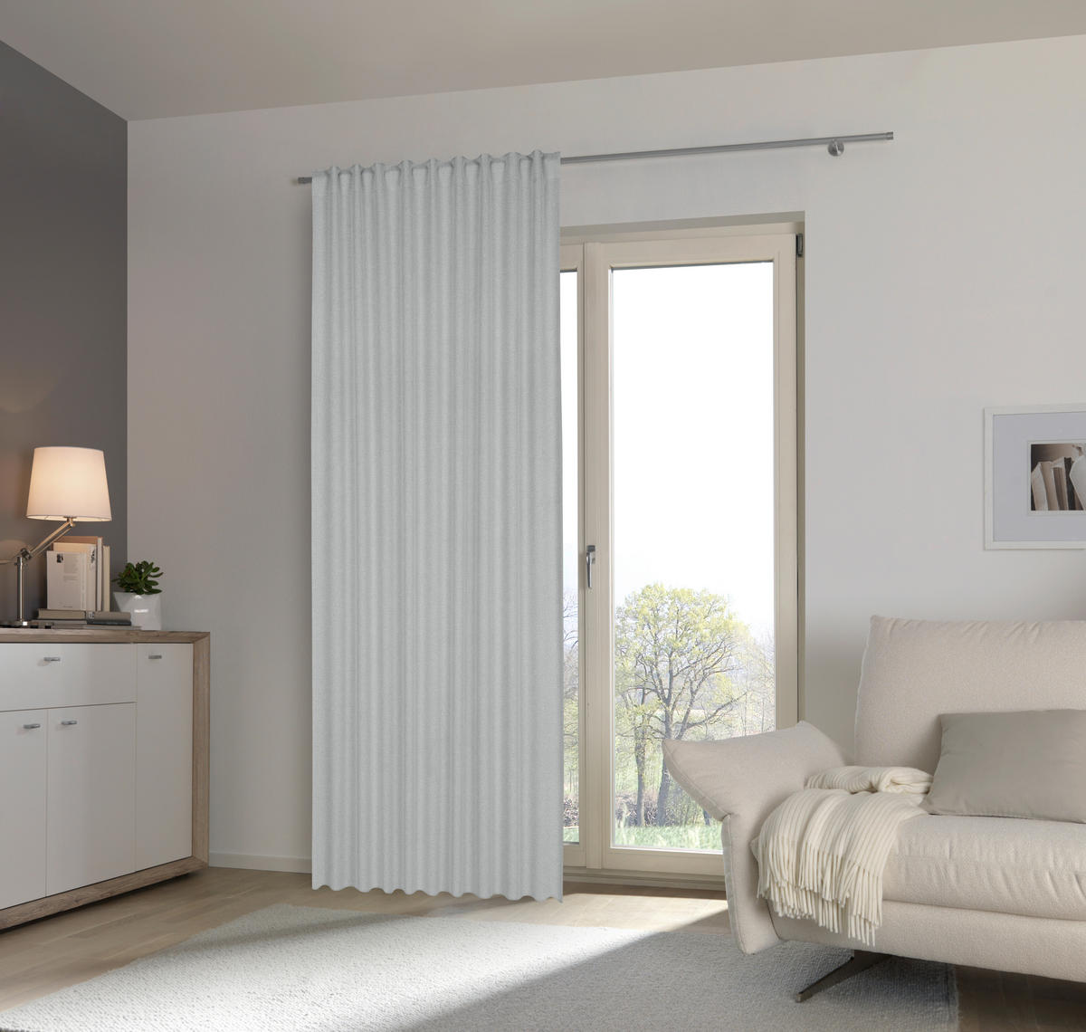 HOTOVÝ ZÁVES, black-out (neprepúšťa svetlo), 135/300 cm - šalviovozelená, Konventionell, textil (135/300cm) - Esposa