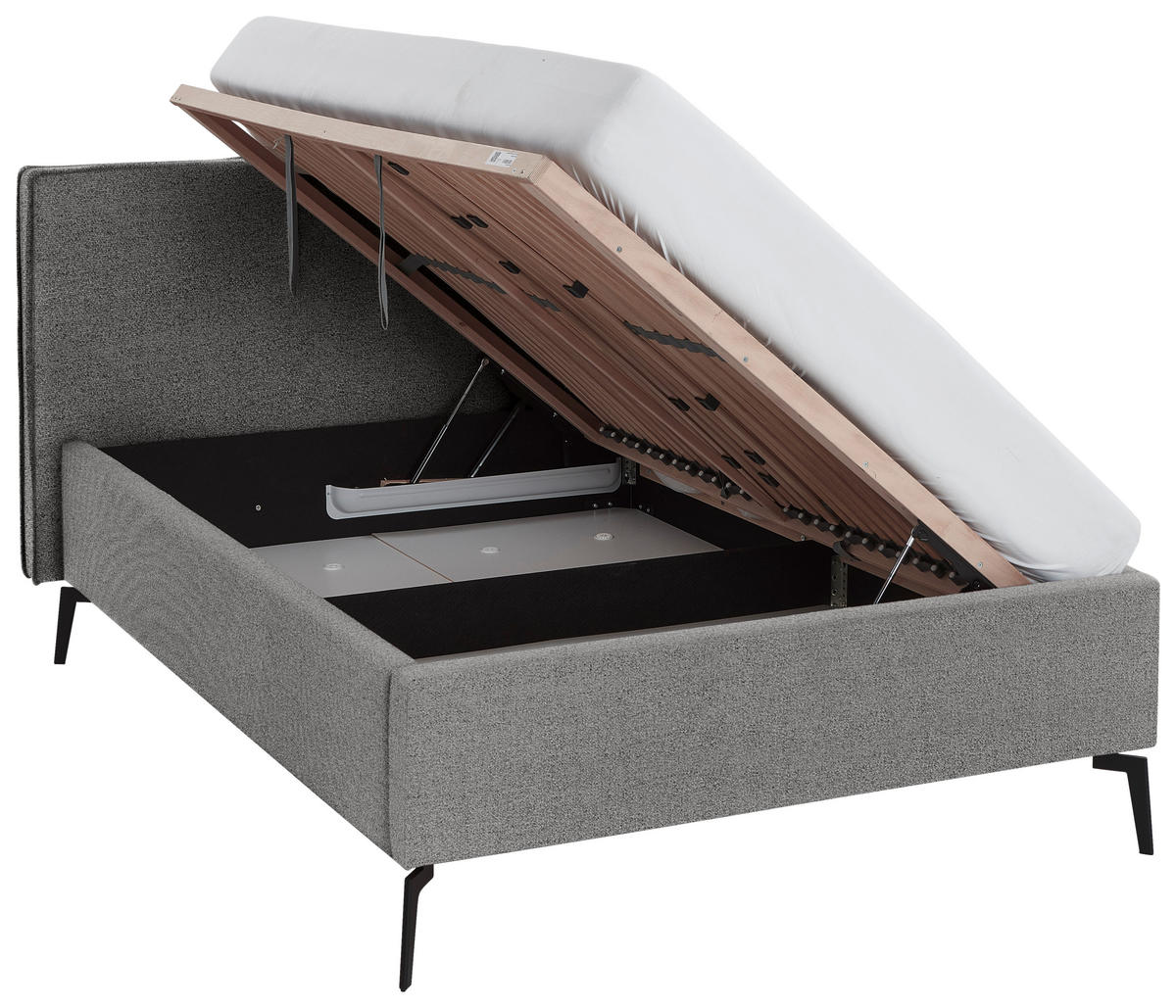 POLSTERBETT 140/200 cm  in Grau  - Birkefarben/Buchefarben, Design, Holz/Textil (140/200cm) - home24