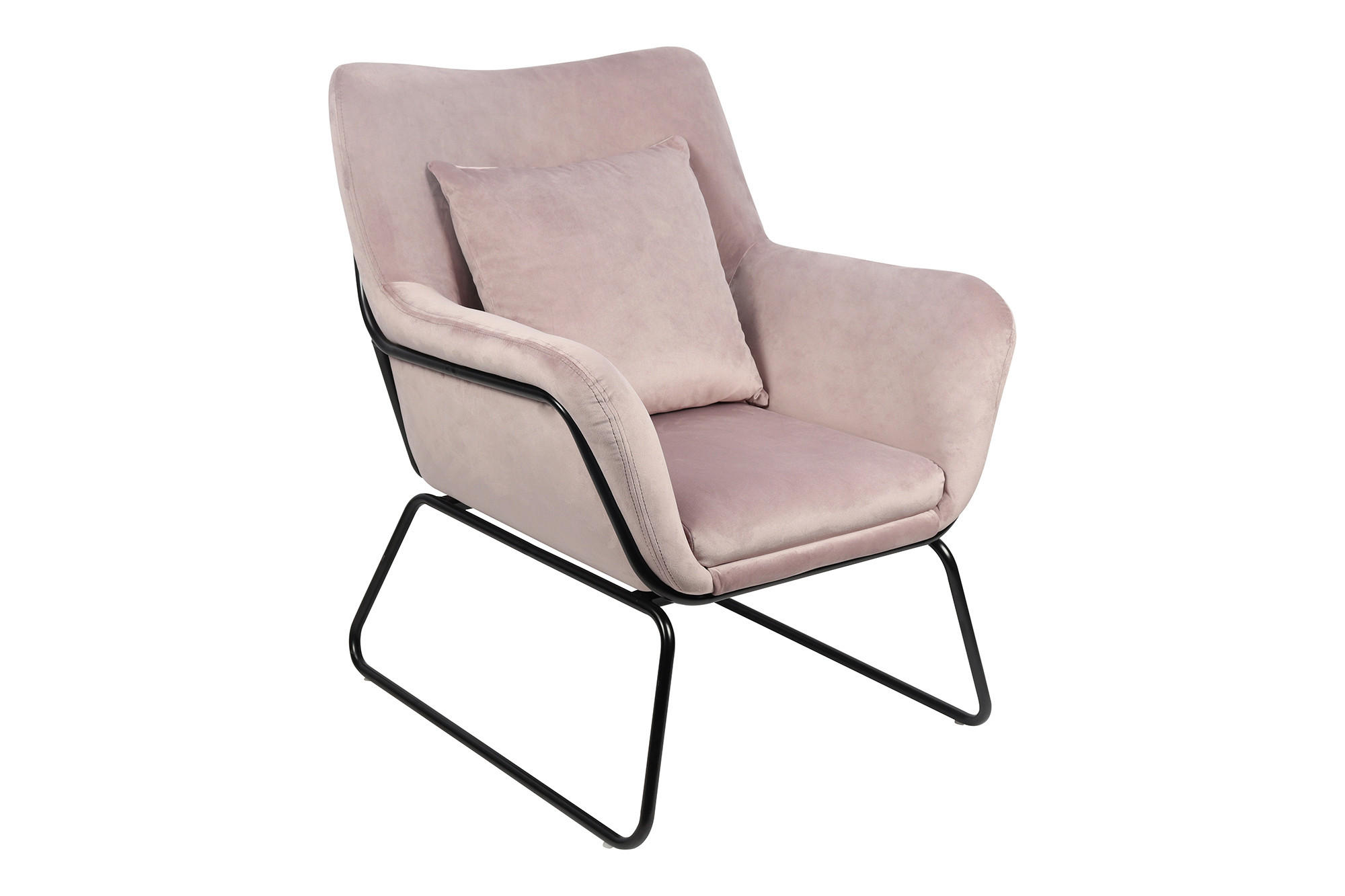 SESSEL in Samt Rosa  - Messingfarben/Rosa, MODERN, Textil/Metall (68/82/75cm) - Livetastic