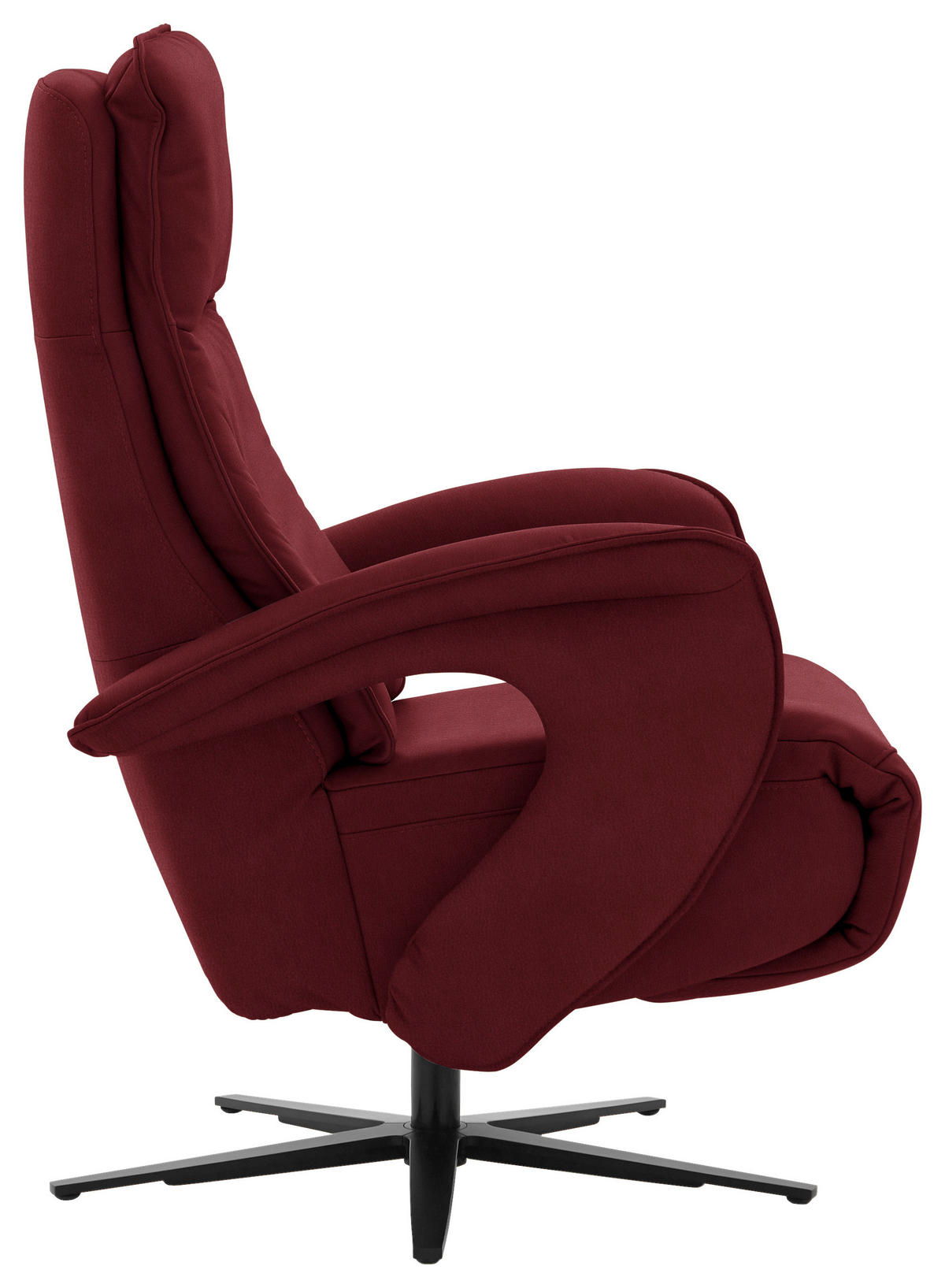 RELAXSESSEL in Leder Rot  - Rot/Schwarz, Design, Leder/Metall (77/110/87cm) - Valdera