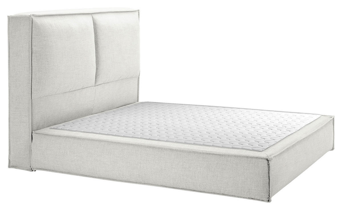 BOXSPRINGBETT 180/220 cm  in Creme  - Creme/Schwarz, Design, Kunststoff/Textil (180/220cm) - home24