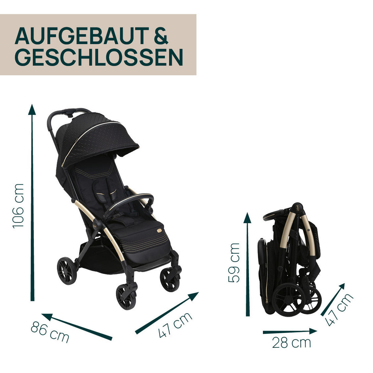 BUGGY GOODY XPLUS  - Schwarz, Basics, Textil/Metall (47/86/106cm) - Chicco