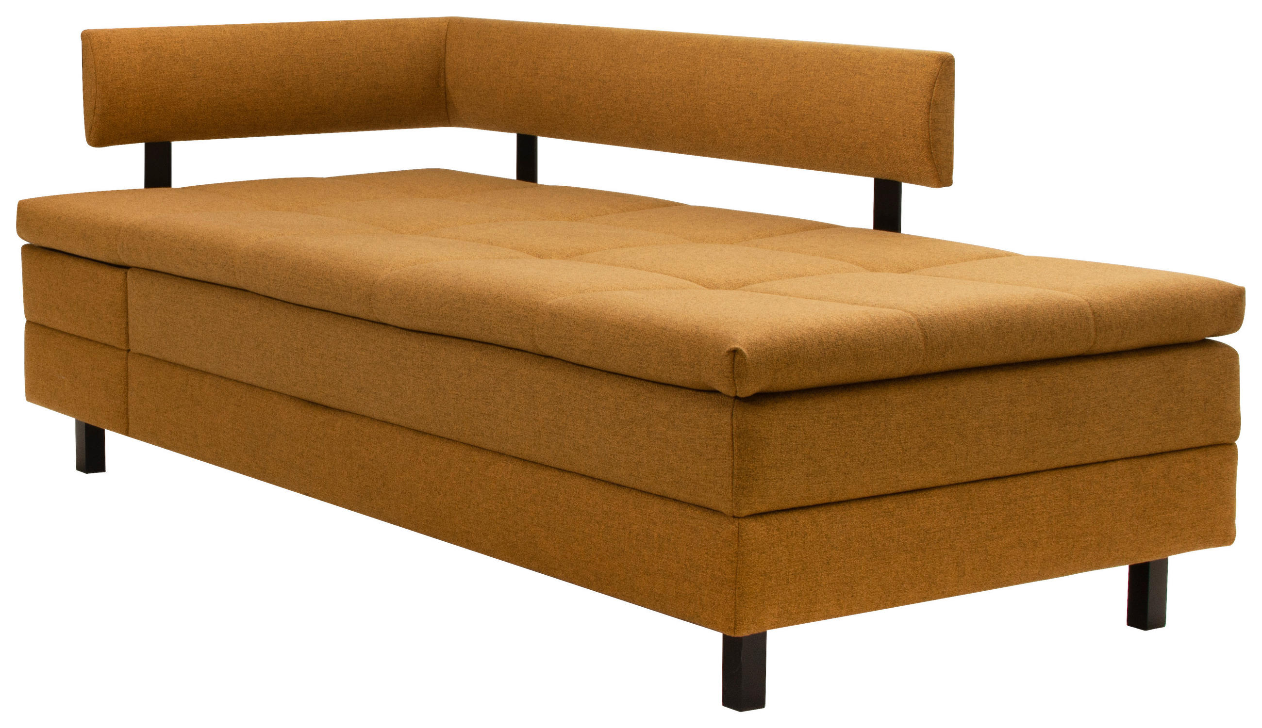 LIEGE in Flachgewebe Currygelb  - Currygelb/Schwarz, MODERN, Textil/Metall (208/77/98cm) - Joka