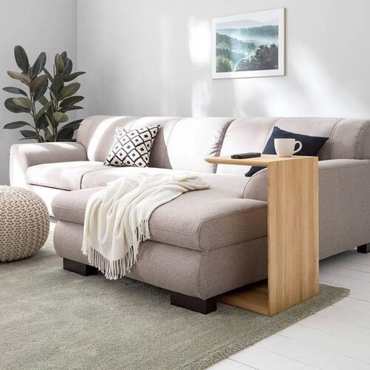 BEISTELLTISCH in Holz 35/38/60 cm  - Eichefarben, Natur, Holz (35/38/60cm) - home24