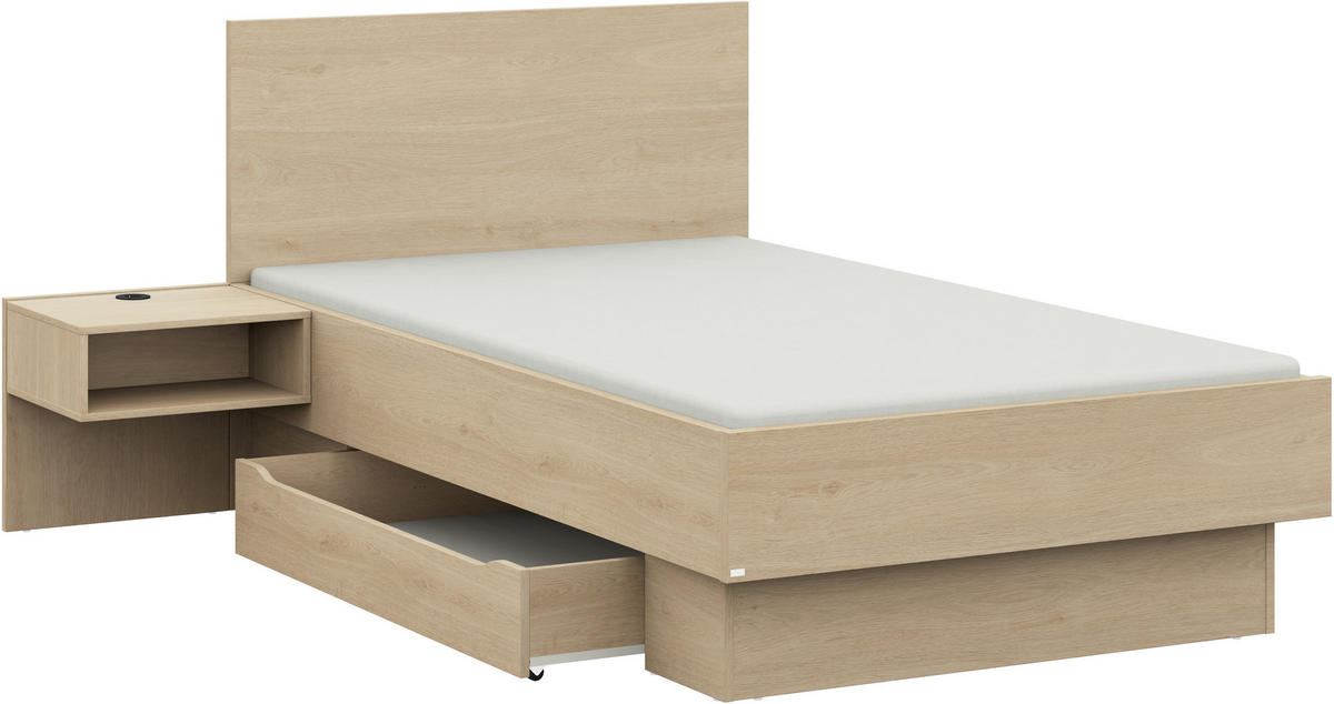 BETTANLAGE 120/200 cm  in Eichefarben   - Eichefarben, Design, Holzwerkstoff (120/200cm) - Cantus