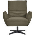SESSEL in Chenille Taupe  - Taupe/Schwarz, Design, Textil/Metall (60/94/86cm) - Dieter Knoll