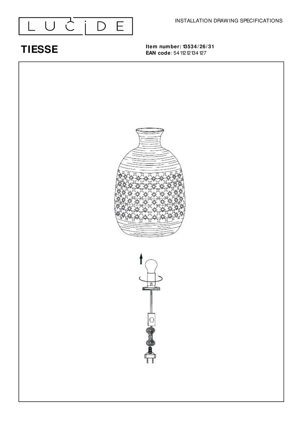 TISCHLEUCHTE 15.4/15.4/26.3 cm   - Design (15.4/15.4/26.3cm) - Lucide