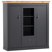 HIGHBOARD  in 141/146/45 cm  - Anthrazit/Silberfarben, Design, Holzwerkstoff/Metall (141/146/45cm) - MID.YOU