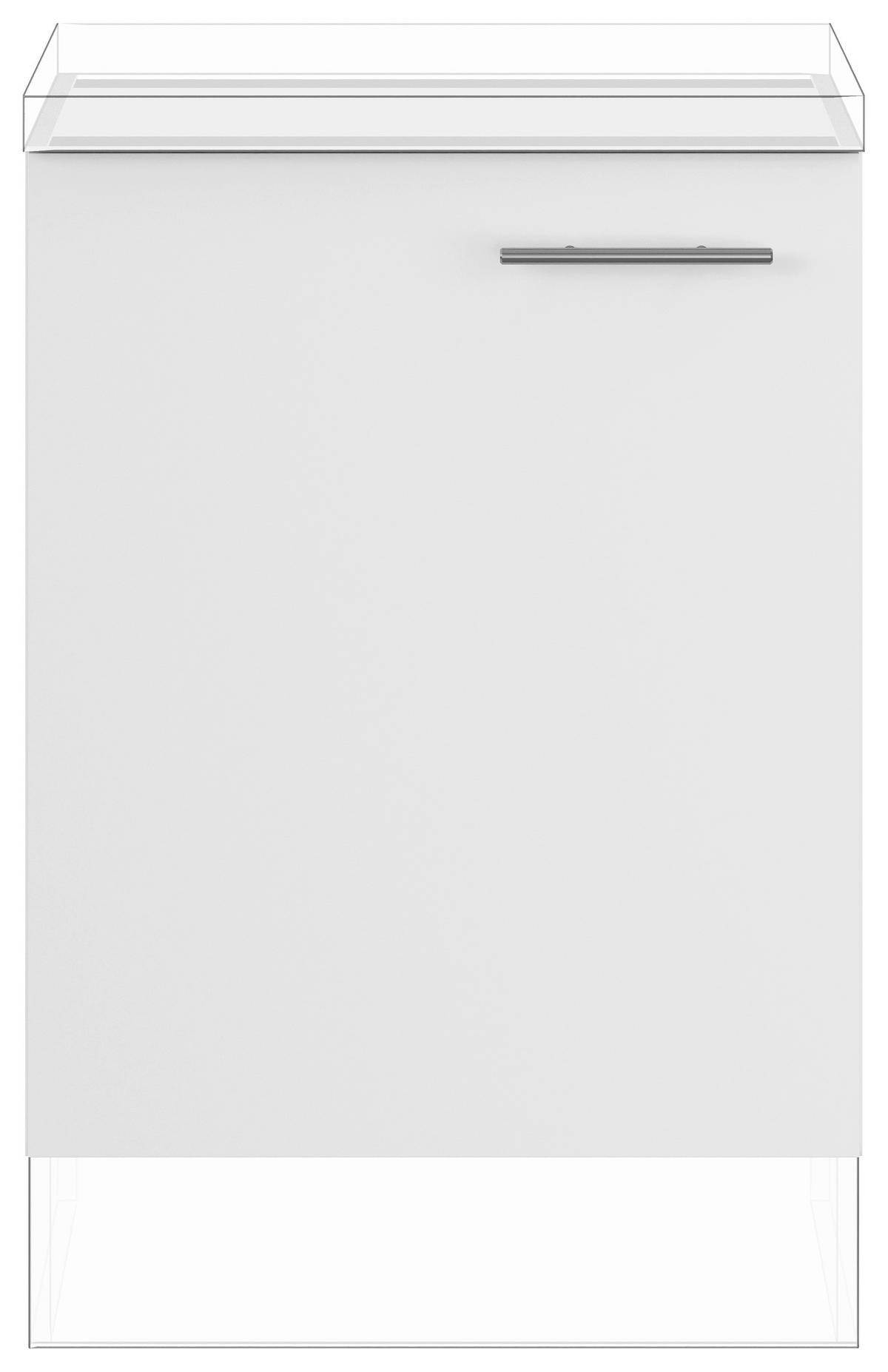 KÜCHENUNTERSCHRANK 60/87,8/57,6 cm  in Weiß  - Edelstahlfarben/Weiß, Basics, Holzwerkstoff/Metall (60/87,8/57,6cm) - Impuls