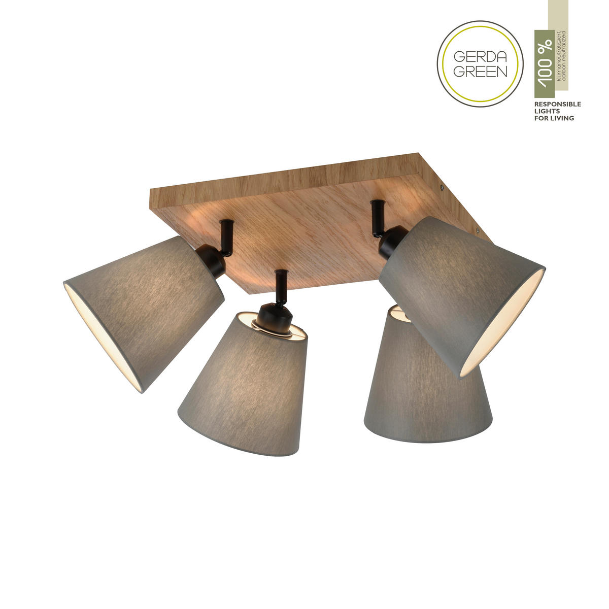 DECKENLEUCHTE    77/28/26 cm  - Natur, Holzwerkstoff/Metall (77/28/26cm)
