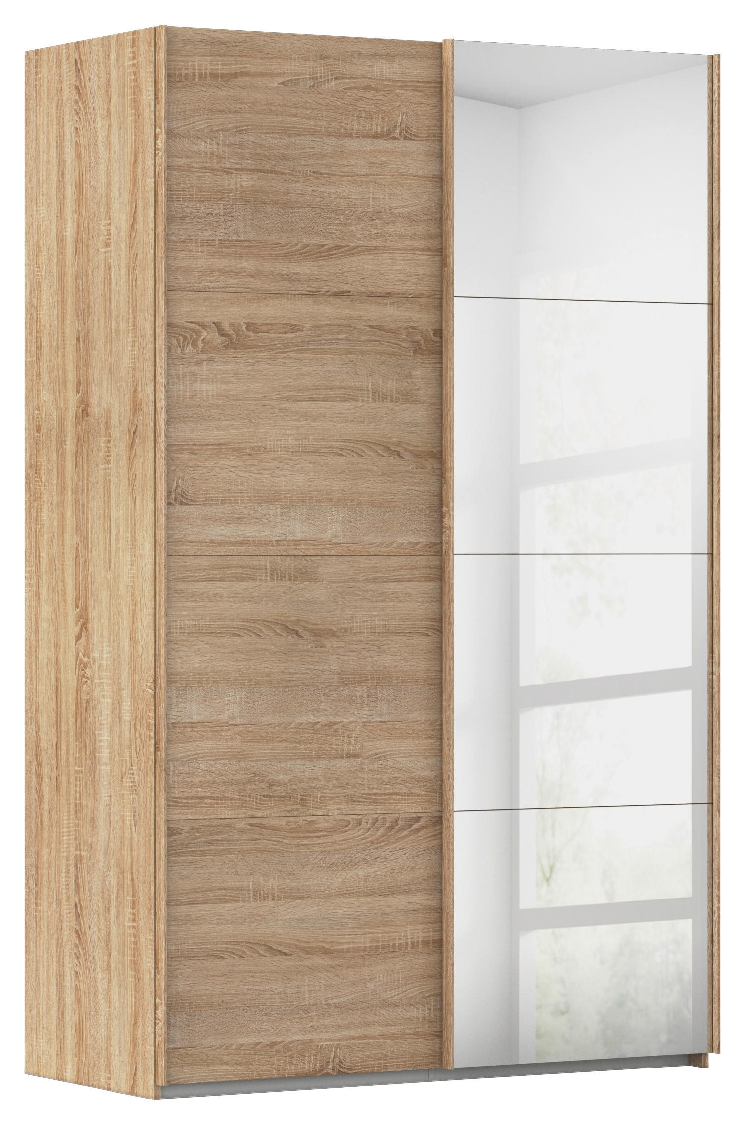 SCHWEBETÜRENSCHRANK 137/223/68 cm 2-türig Sonoma Eiche  - Sonoma Eiche, Design, Glas/Holzwerkstoff (137/223/68cm) - Novel