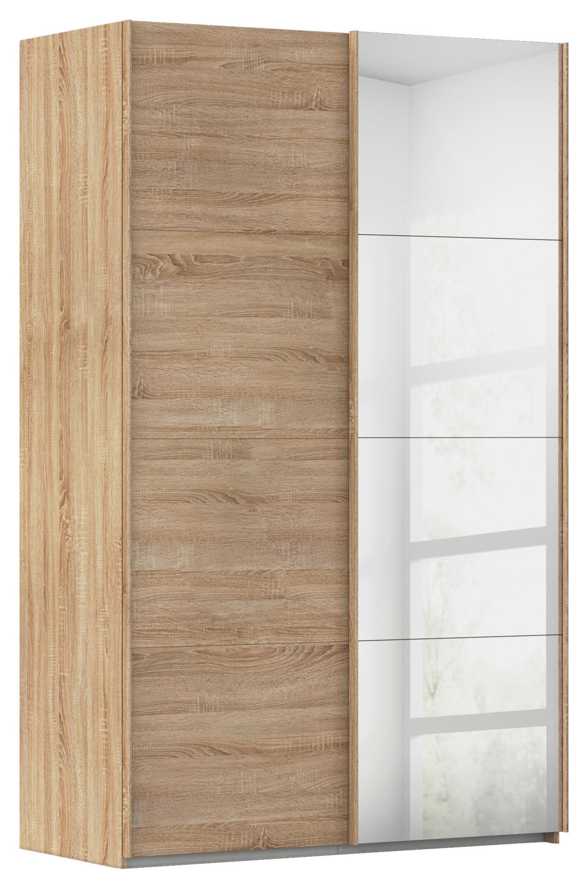 SCHWEBETÜRENSCHRANK 137/223/68 cm 2-türig Sonoma Eiche  - Sonoma Eiche, Design, Glas/Holzwerkstoff (137/223/68cm) - Novel