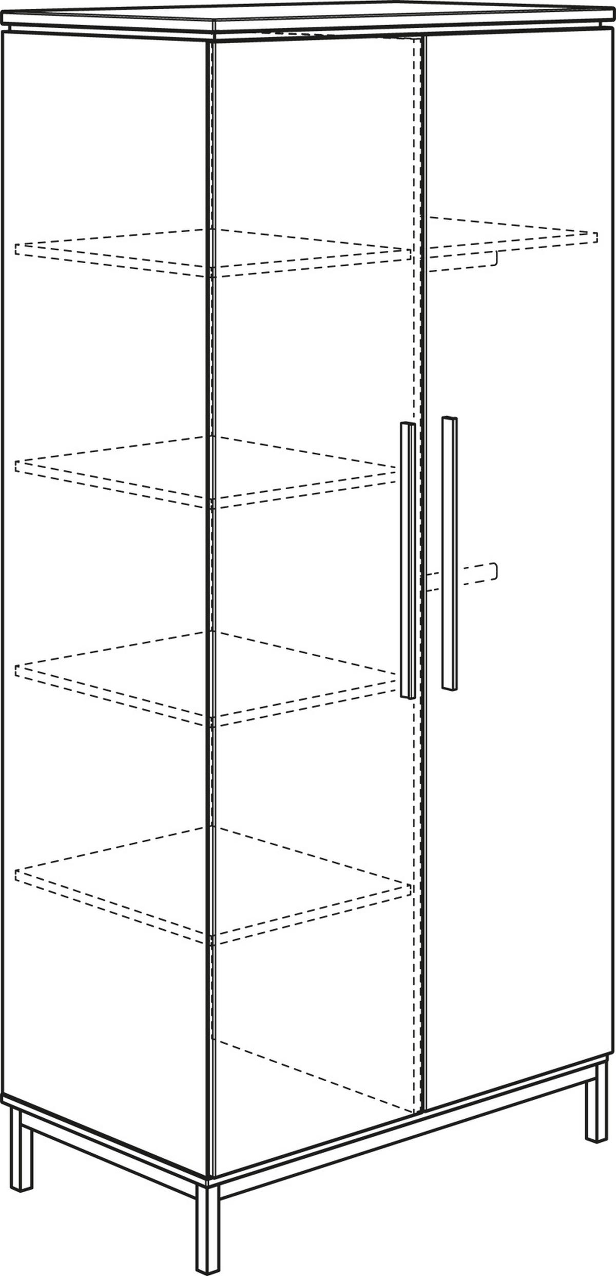 BABA RUHÁSSZEKRÉNY Benne  - világosszürke/tölgyfa, Basics, faalapú anyag/fa (94,8/201,9/55,6cm) - Paidi