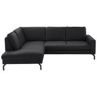 ECKSOFA in Echtleder Anthrazit  - Anthrazit/Schwarz, Design, Leder/Metall (194/250cm) - Beldomo Premium