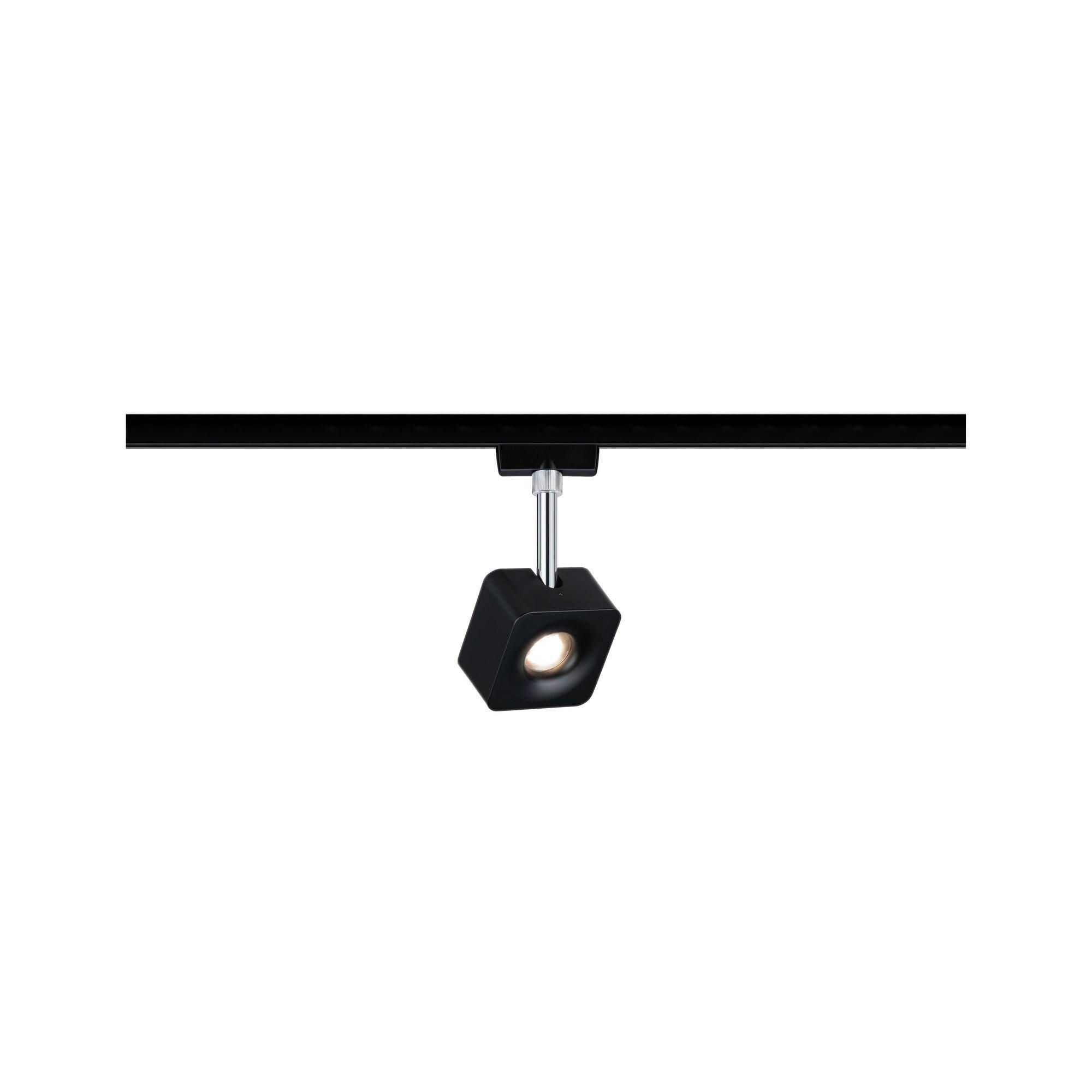 SCHIENENSYSTEM-STRAHLER - Chromfarben/Schwarz, Design, Kunststoff/Metall (7,7/16,5/4,7cm) - Paulmann