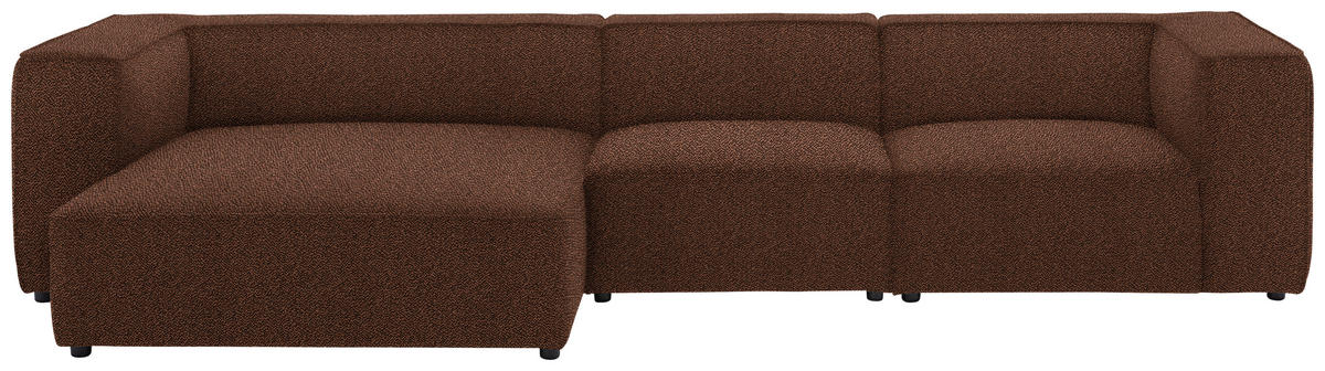 ECKSOFA in Flachgewebe Braun  164/341 cm  - Schwarz/Braun, Design, Kunststoff/Textil (164/341cm) - W.Schillig