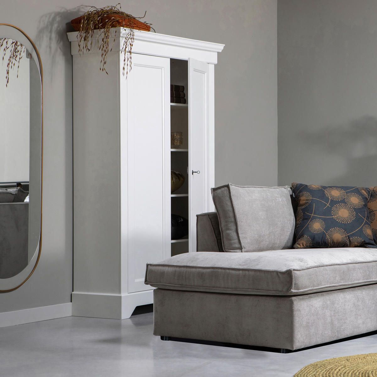 KOMMODE Isabel, 118/191/47 cm,  - Weiß, Design, Holz/Metall (118/191/47cm) - Livetastic