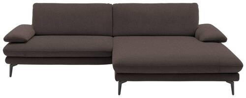 ECKSOFA Dunkelbraun Webstoff  - Dunkelbraun/Schwarz, Design, Textil/Metall (284/184cm) - Dieter Knoll