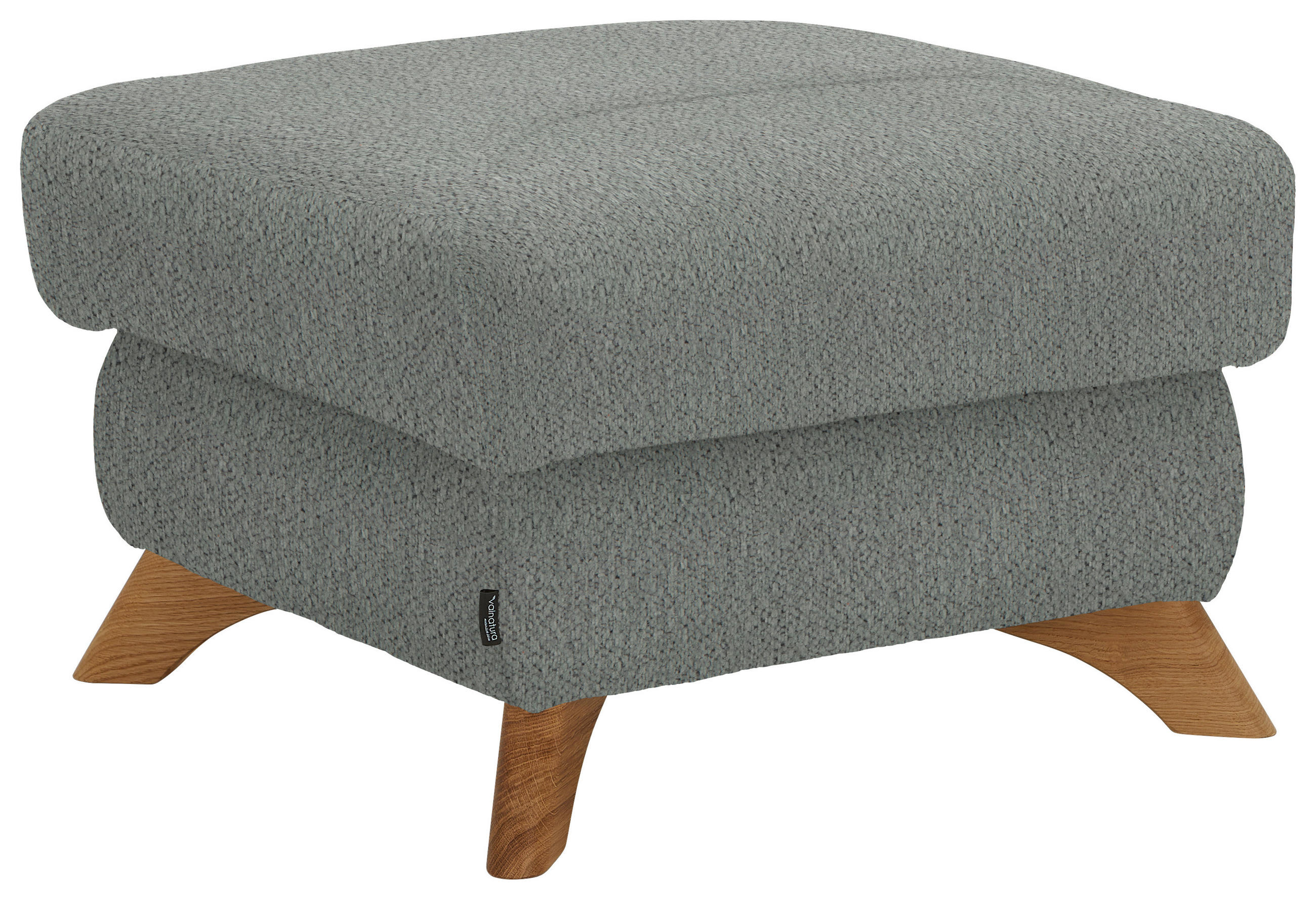 TABOURET in Textil Silberfarben  - Eichefarben/Silberfarben, Modern, Holz/Textil (65/47/65cm) - Valnatura