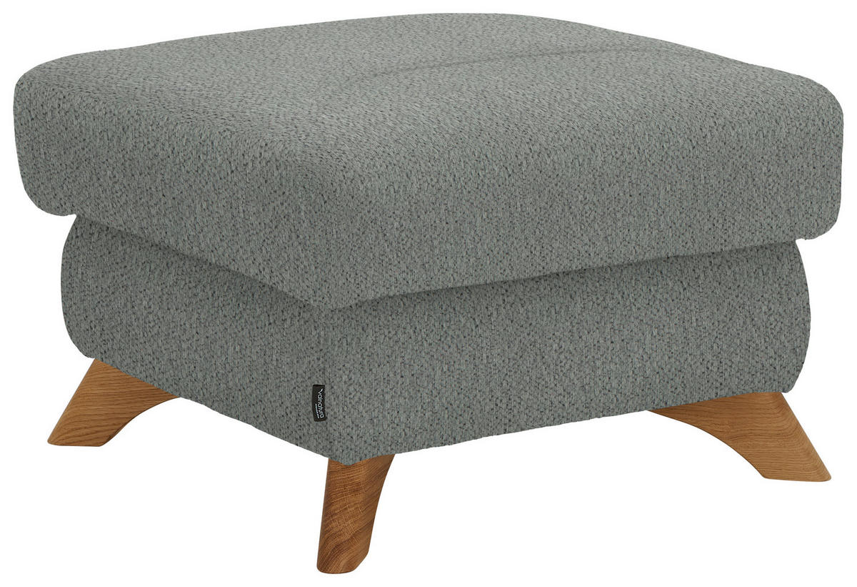 TABOURET in Textil Silberfarben  - Eichefarben/Silberfarben, Modern, Holz/Textil (65/47/65cm) - Valnatura