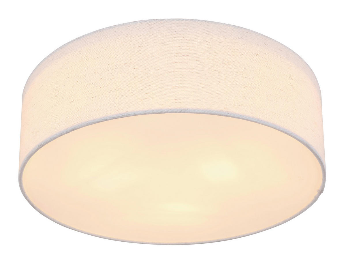 STROPNA SVETILKA 40/12 cm   - bela/bež, Basics, kovina/tekstil (40/12cm) - Globo