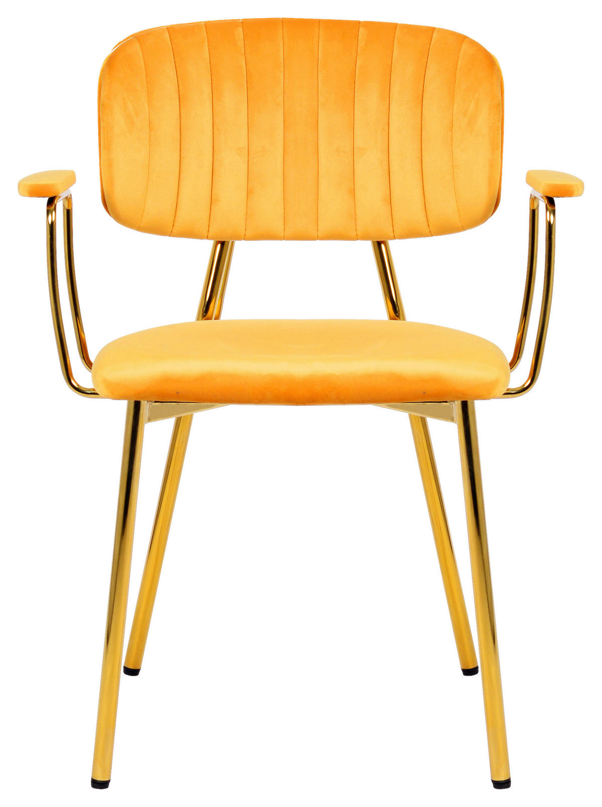 STUHL-SET 2 Stück  in Eisen  - Goldfarben/Orange, Design, Kunststoff/Metall (63/80/51cm) - Kayoom