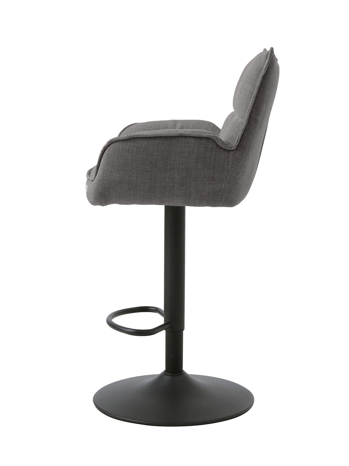 BARHOCKER-SET in Graphitfarben  - Graphitfarben/Schwarz, MODERN, Textil/Metall (52/98,5-113,5/53cm) - Livetastic