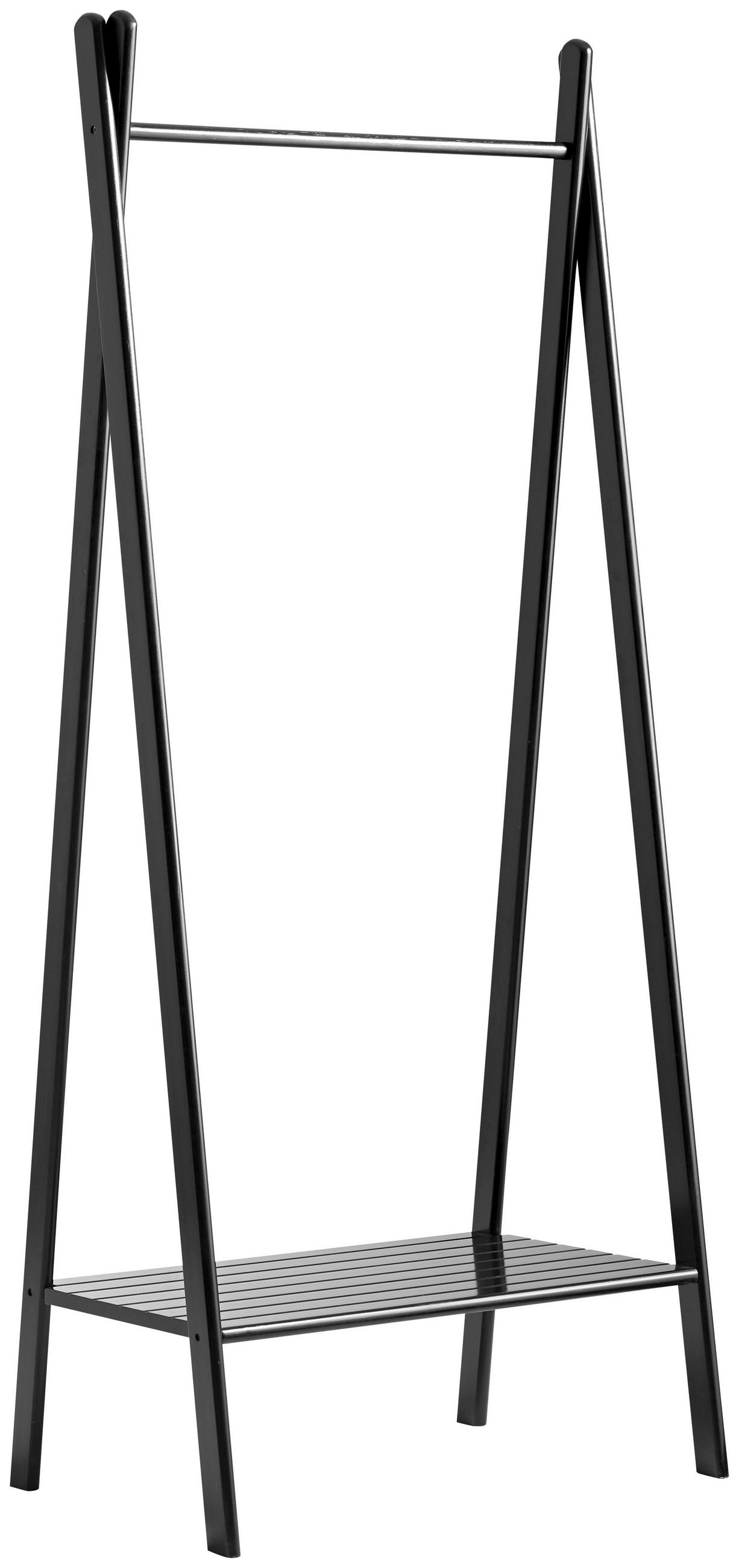 GARDEROBENSTÄNDER in Schwarz 74/180/50 cm - Schwarz, ROMANTIK / LANDHAUS, Holz (74/180/50cm) - MID.YOU